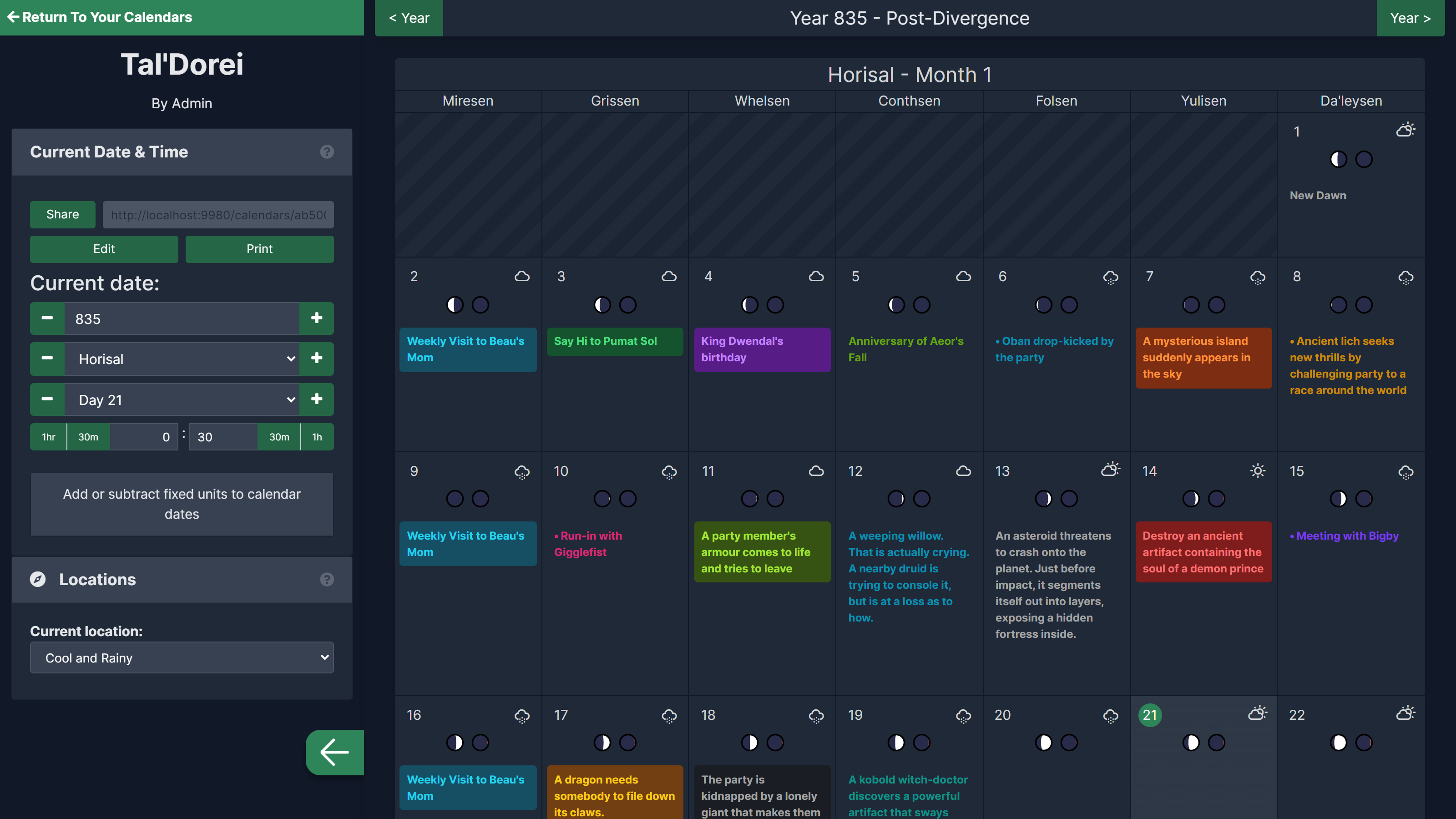 Fantasy Calendar - Level up your narrative Fantasy Calendar - Level up your narrative